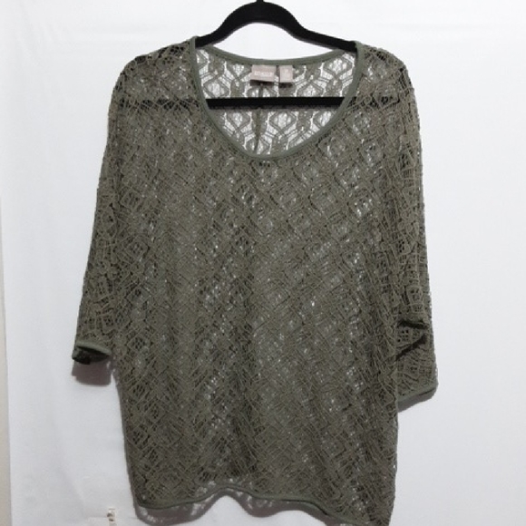 Tops - CHICO'S Olive Lace Women 2 (L-12) Top